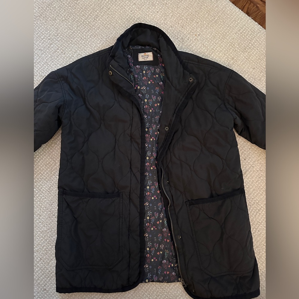 Marine Layer Black Quilted Jacket